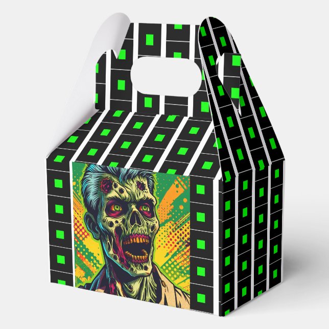 Spooky Zombie Halloween Party Favor Box (Back)
