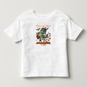 Spooky Zombie Pilot Airplane, Pumpkins, Halloween Toddler T-shirt