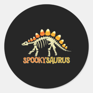 Spookysaurus Candy Corn Dinosaur Skeleton Happy Ha Classic Round Sticker