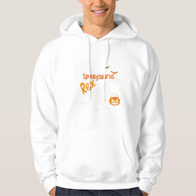 Spookysaurus Rex Halloween T-Rex Skeleton  Hoodie (Front)