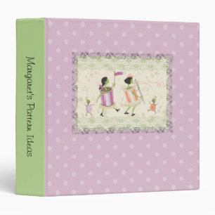 Spool of thread & button people lace sewing binder