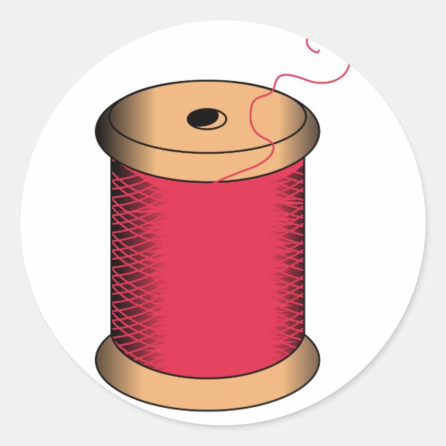 Spool of Thread Classic Round Sticker (Front)