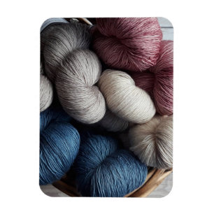 Spools of Craft Yarn in Basket Magnet