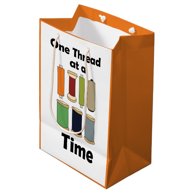 Spools Of Thread One Thread At A Time  Medium Gift Bag (Front Angled)