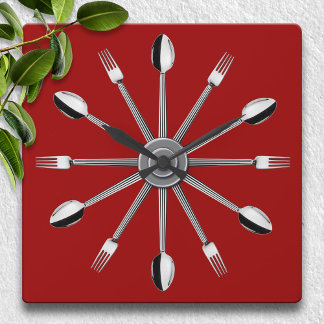 Spoon and Fork Kitchen Wall Clock
