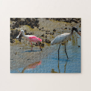 Spoon Bill Wood Stork Florida Jigsaw Puzzle