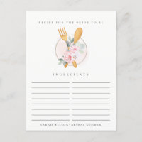 Spoon Fork Floral Recipe Request Bridal Shower