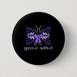Spoonie Warrior Fibro Lupus Fatigue Migraine Purpl 2 Inch Round Button