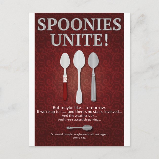 SPOONIES UNITE! (Red) Postcard (Front)