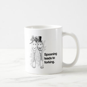 Spooning leads to forking coffee mug