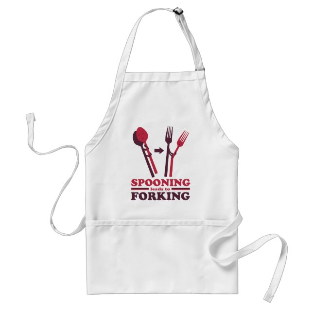 Spooning Leads to Forking Love Romance Standard Apron (Front)
