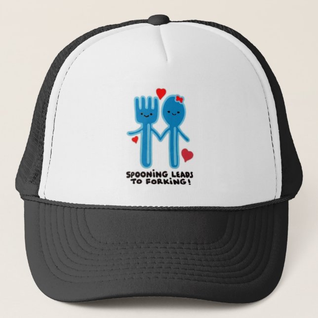 SPOONING LEADS TO FORKING TRUCKER HAT (Front)