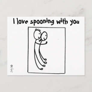 Spooning Romantic Love Postcards