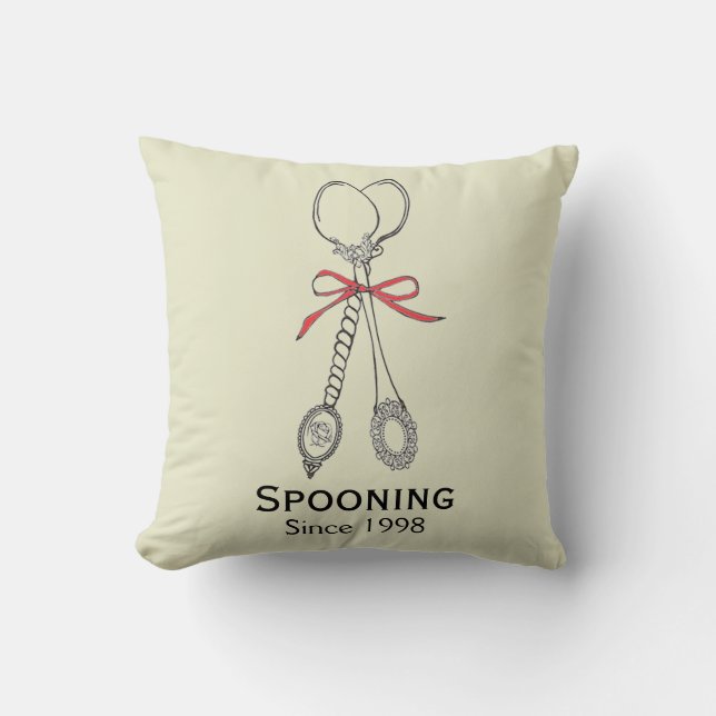 Spooning Throw Pillow (Front)