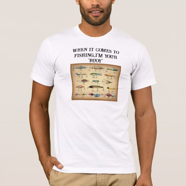 "Spoons, Jigs, Spinners" T-Shirt (Front)