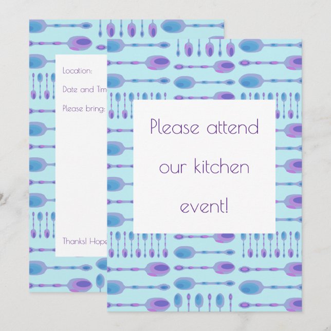 Spoons Kitchen Événement Invitation (Devant / Derrière)