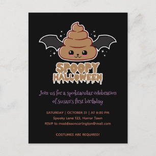 Spoopy Halloween Kawaii Birthday  Postcard