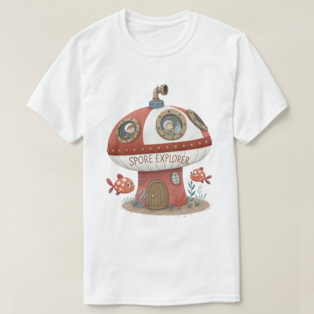 Spore Explorer - Steampunk Toadstool Submarine T-S T-Shirt (Design Front)