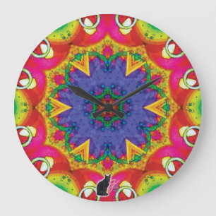 Spores Kaleidoscope Large Clock