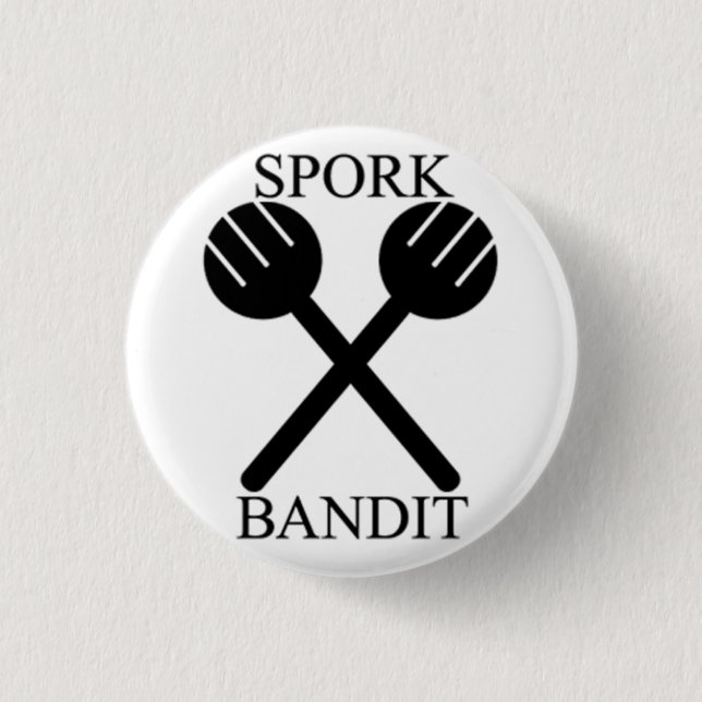Spork Bandit 1 Inch Round Button (Front)
