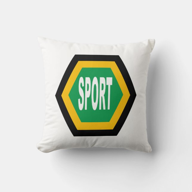 SPORT AFRICA white decorative cushion (Front)