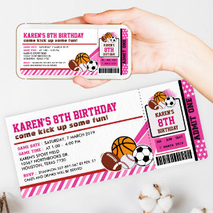 Sport All Star Bicket Pass Invitation Anniversaire