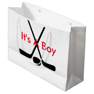 Sport Athlete Hockey Sticks It's A Boy Large Gift Bag