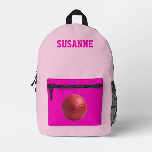 Sport backpacks soccer girls pink fuchsia school  (Front)