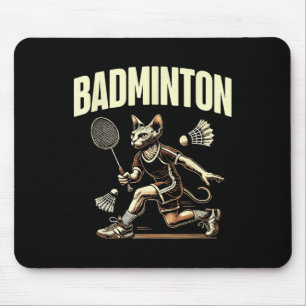 Sport Badminton Cat Enthusiast Feline Kitten Lover Mouse Pad