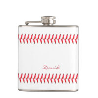 Sport Baseball Themed Stitched Custom Name Flask