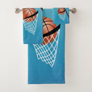 Sport 🏀 Basketball - Blue / Customize Bath Towel Set