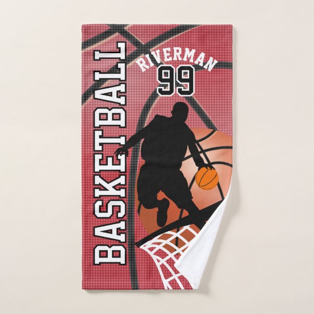 Sport 🏀 Basketball Player - Red Hand Towel (Hand Towel)