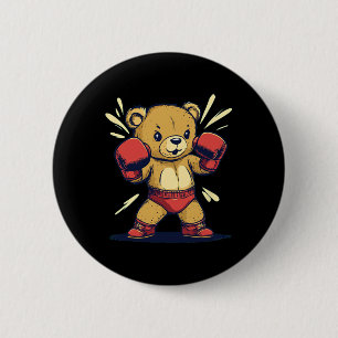 Sport Bear Outfit For And Boxing Gloves Lovers  2 Inch Round Button