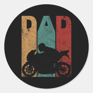 Sport Bike Dad Fathers Day Gift Biker Motorcycle  Classic Round Sticker