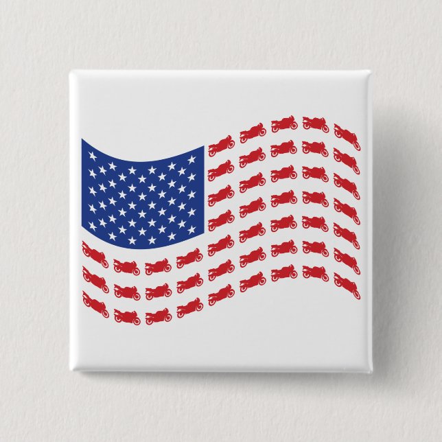 sPORT-bIKE-fLAG-wAVE 2 Inch Square Button (Front)