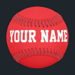 Sport Birthday gift idea custom name text red Baseball<br><div class="desc">Create your unique sport Birthday gift eyecatching red custom name text Baseball adding your own personalized name, year, slogan, message or any text. Customizable cute baseball gift game for boy, boyfriend, dad, grandpa, cheerleaders, teen, teenager, baby boy, players, teammates, fans. Choose your favourite team and use any background colour. No...</div>