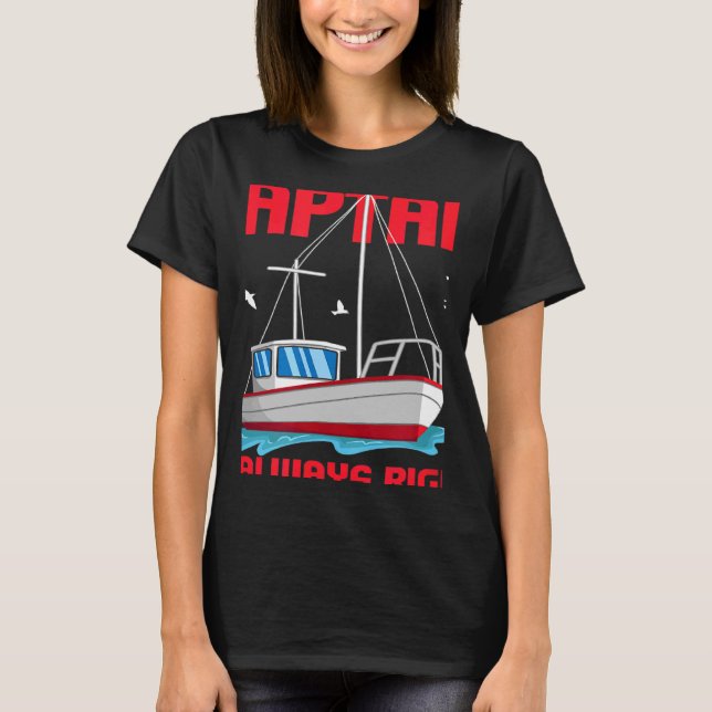 Sport Boat Racing Boat Owner Captain Motor Boat T-Shirt (Front)