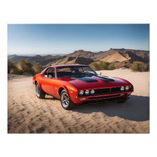 sport car in desert photo print