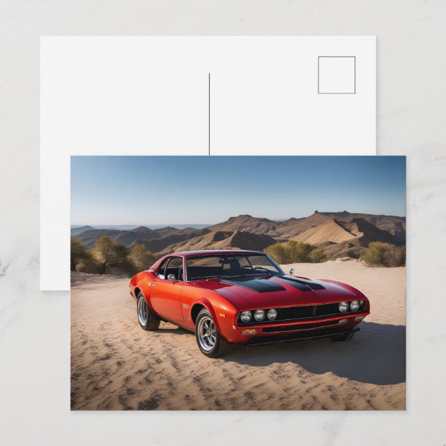sport car in desert postcard (Front/Back)