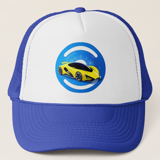 Sport Car in Modern Circular Style  Trucker Hat (Front)