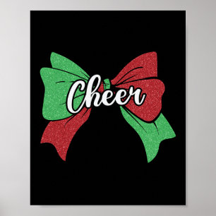 Sport Cheer Coquette Bow Green Red Cheerleader Che Poster