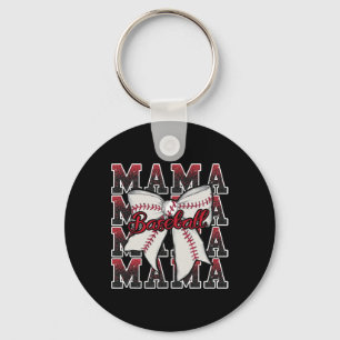 Sport Cheer Red Coquette Bow Sell Mama Mom Mother' Keychain