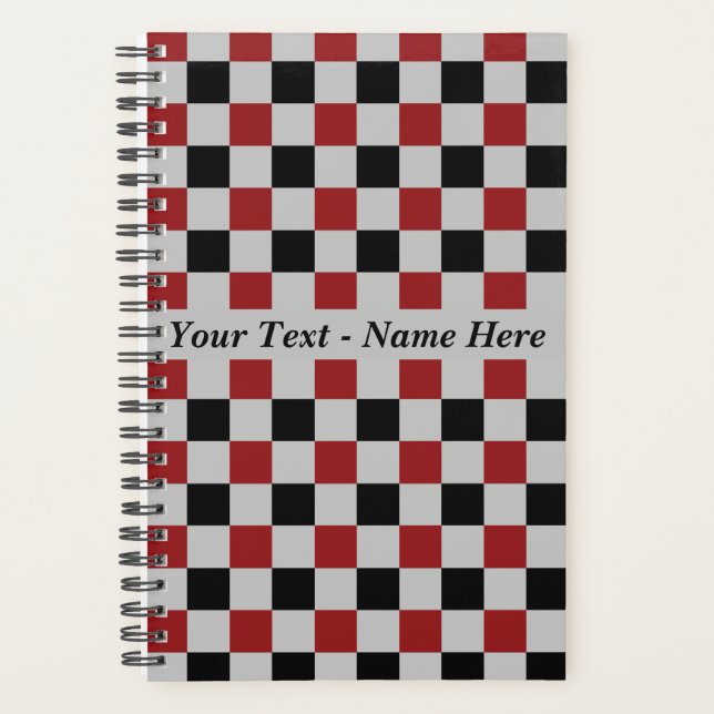 Sport Chequered Planner with Custom Text (Front)