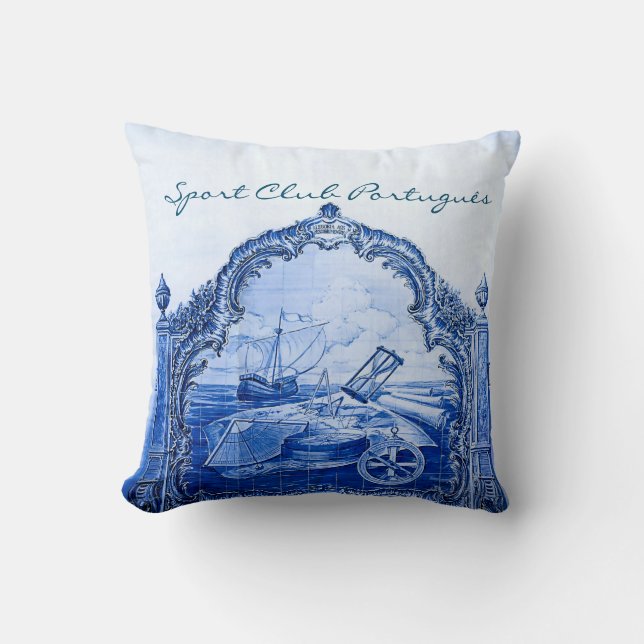 Sport Club Portuguese Tile Pillow (Front)