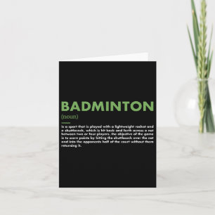 Sport Definition Badminton Card