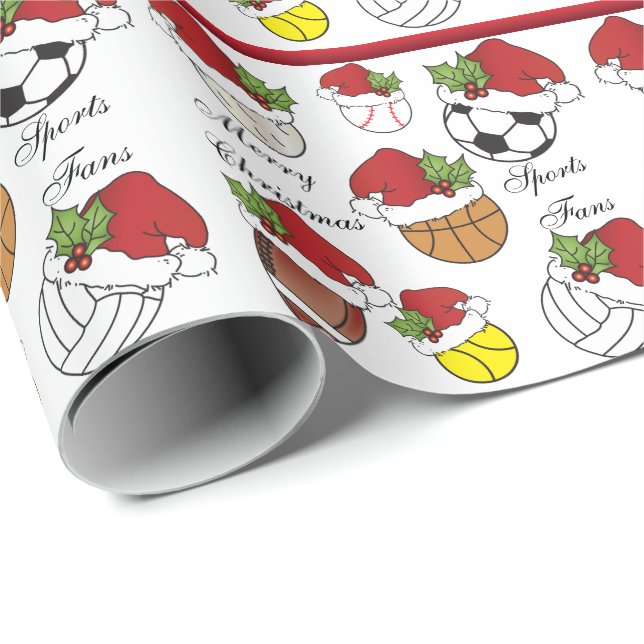 Sport Fans Christmas | DIY Text Wrapping Paper (Roll Corner)
