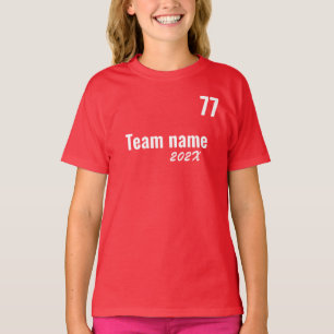 Sport Field day Red colour Team Cheer stand Squad T-Shirt