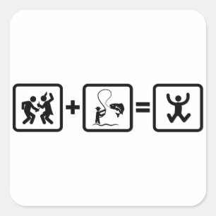 Sport Fishing Square Sticker