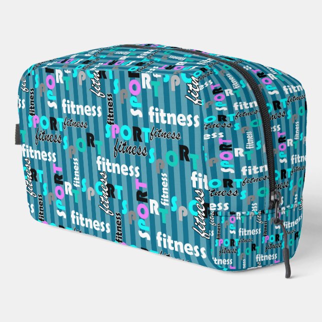sport fitness bright text pattern for sportswear dopp kit (Right Corner)