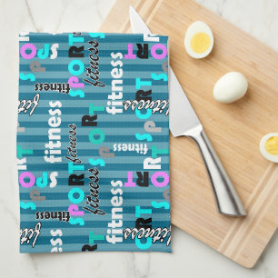 sport fitness bright text pattern for sportswear kitchen towel